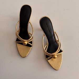 NIB Rebecca Minkoff Gold Mules